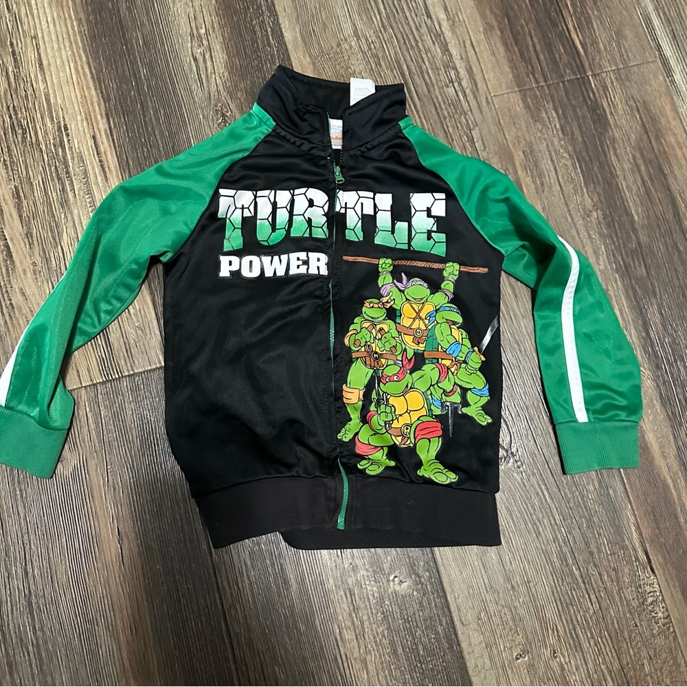 Teenage Mutant Ninja Turtles Nickelodeon 2013 Viacom zip up track jacket size 4T